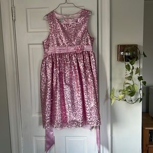 Gently Used American Princess Pink Sequin Dress Size 20 1/2 Girls